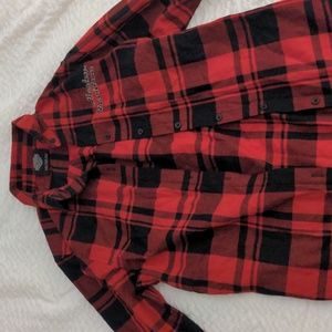 Harley Davidson red & black checkered button up flannel, size S, NWOT